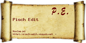 Pisch Edit névjegykártya
